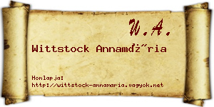 Wittstock Annamária névjegykártya